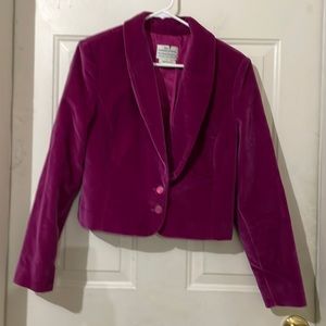 Vintage Pendleton cotton velvet magenta cropped jacket. Size 12